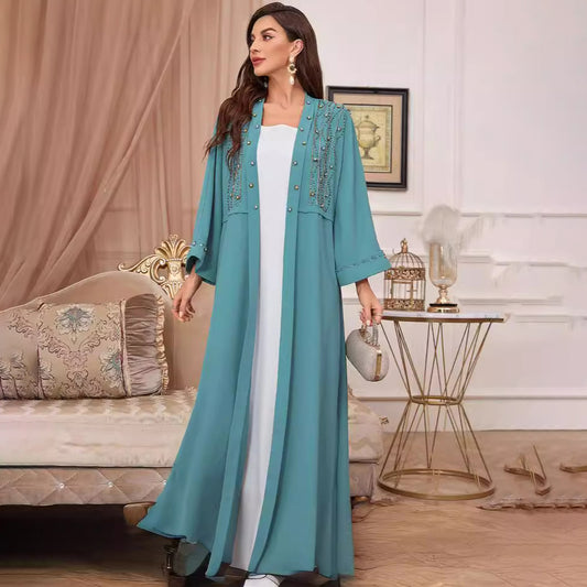 Abaya Rhinestone Robe Dress