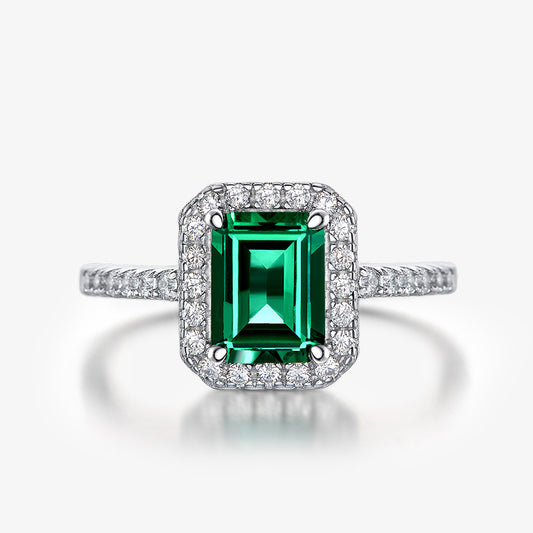 1.5ct Emerald Cut Emerald Engagement Ring