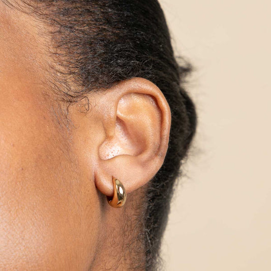 Gold Plump Hoop Earrings