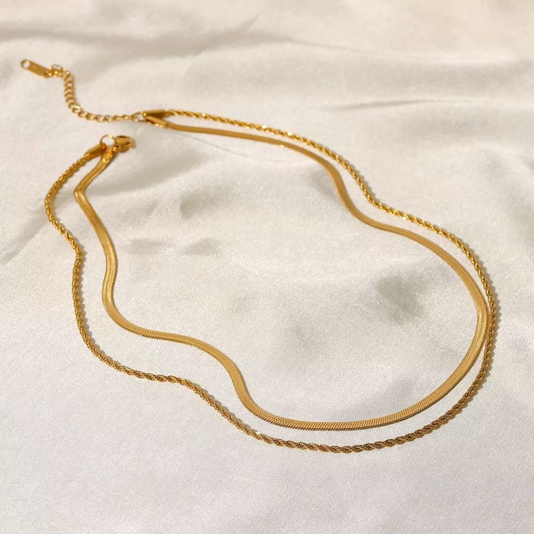 Gold Rope Chain Layered Necklace