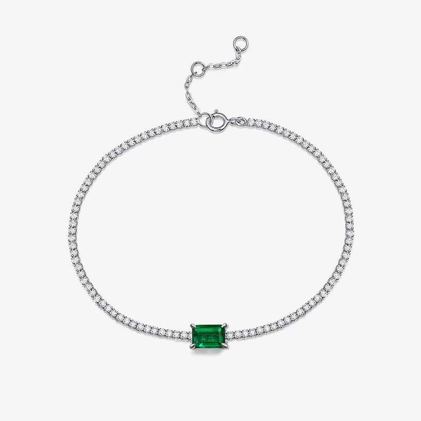 1.5ct Emerald Cut Emerald Bracelet