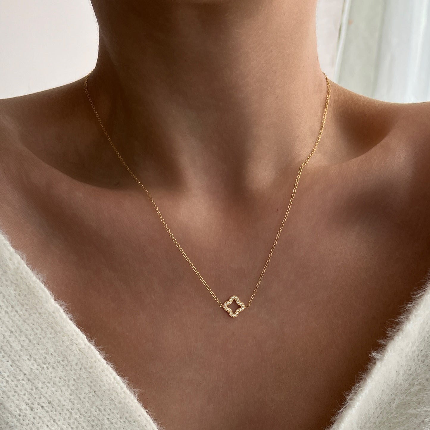 18K Gold Bria Clover Necklace