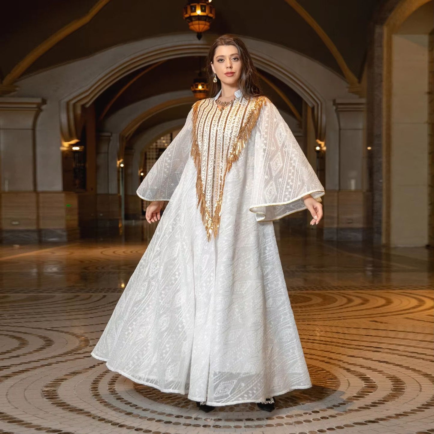 Muslim Embroidered Sequined Robe Evening Dress