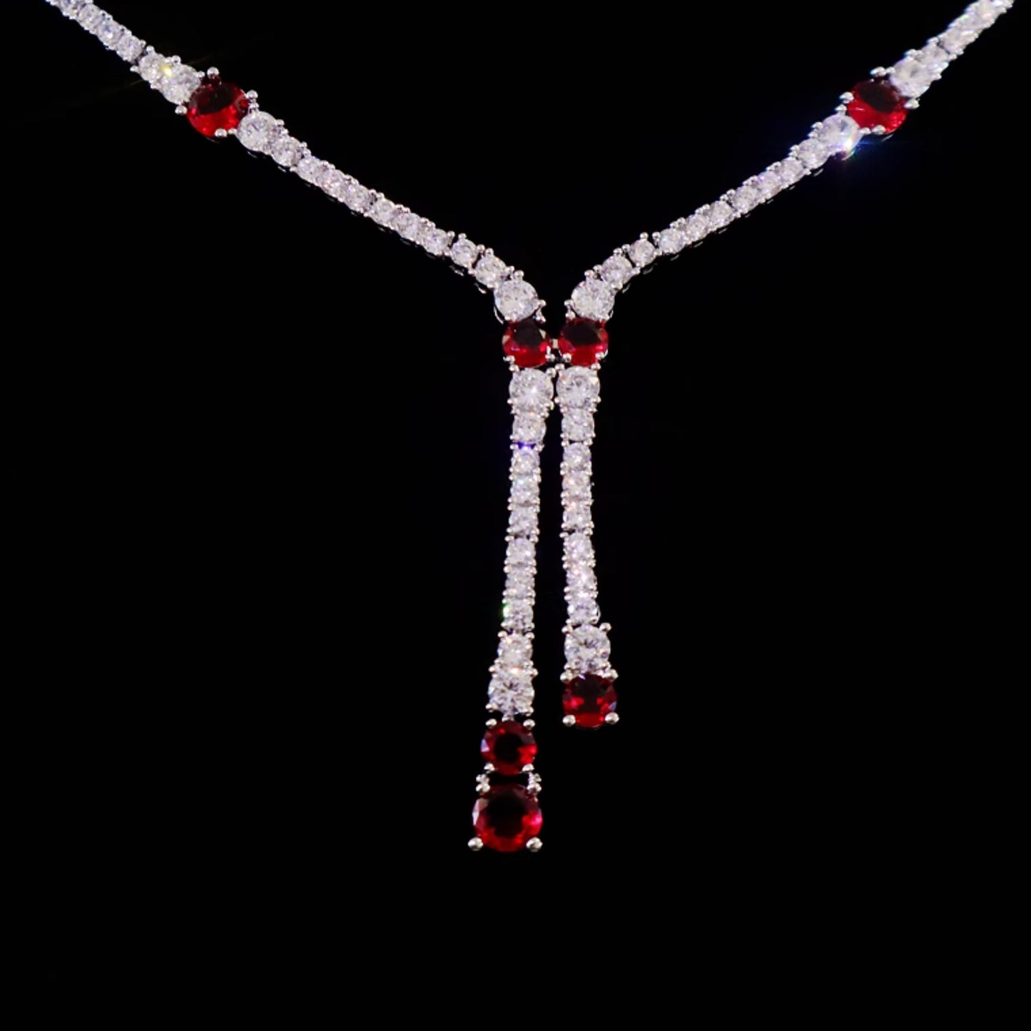 Elegant Ruby Wedding Jewelry Sets