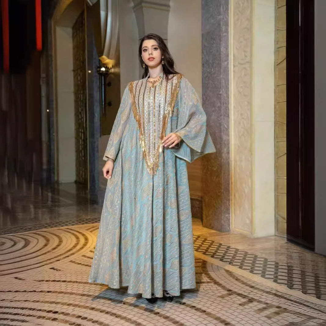 Muslim Embroidered Sequined Robe Evening Dress