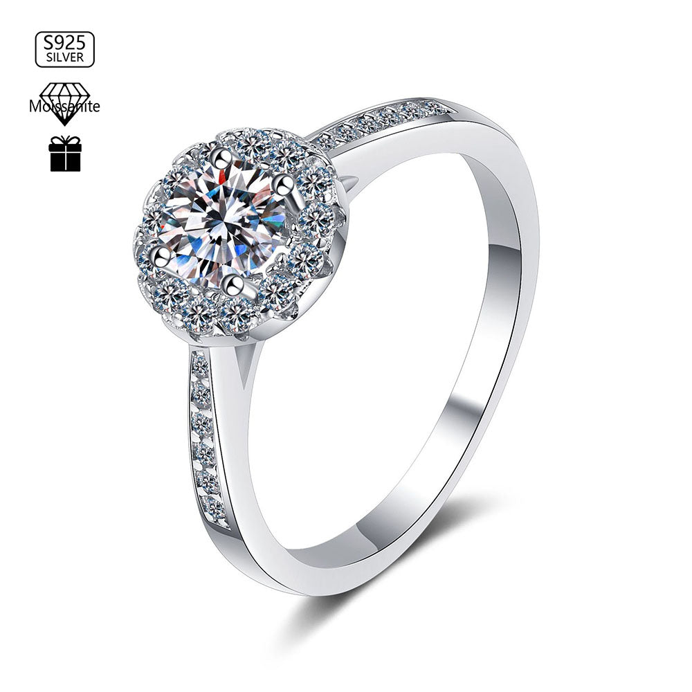 Stunna Lady The Pavé Dome Round Brilliant Moissanite Ring