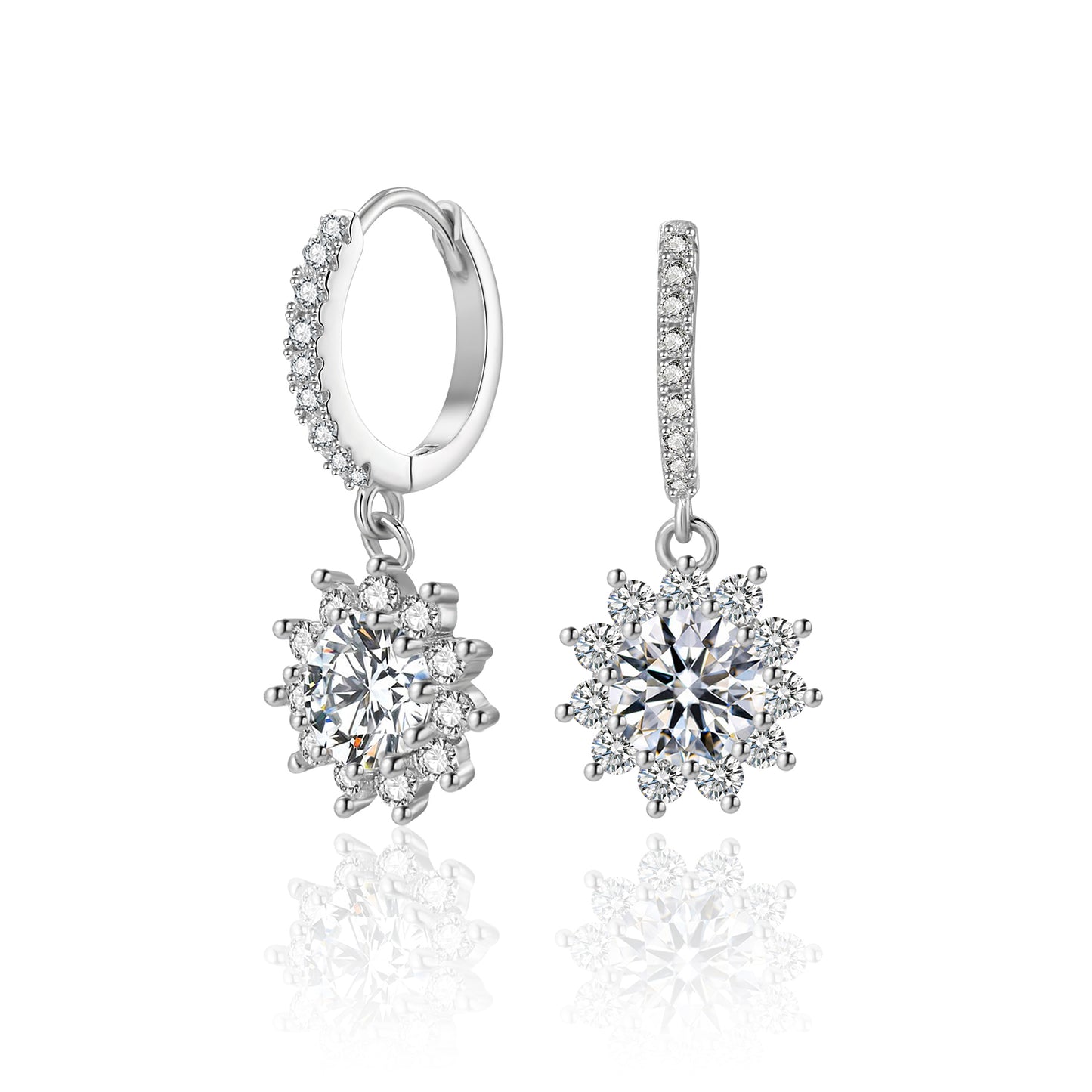 Stunna Lady 1CT 2CT Twilight Stars Hoops Moissanite Earrings