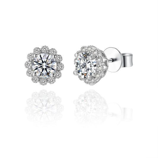 Stunna Lady 1CT 2CT Secret Garden Stud Moissanite Earrings