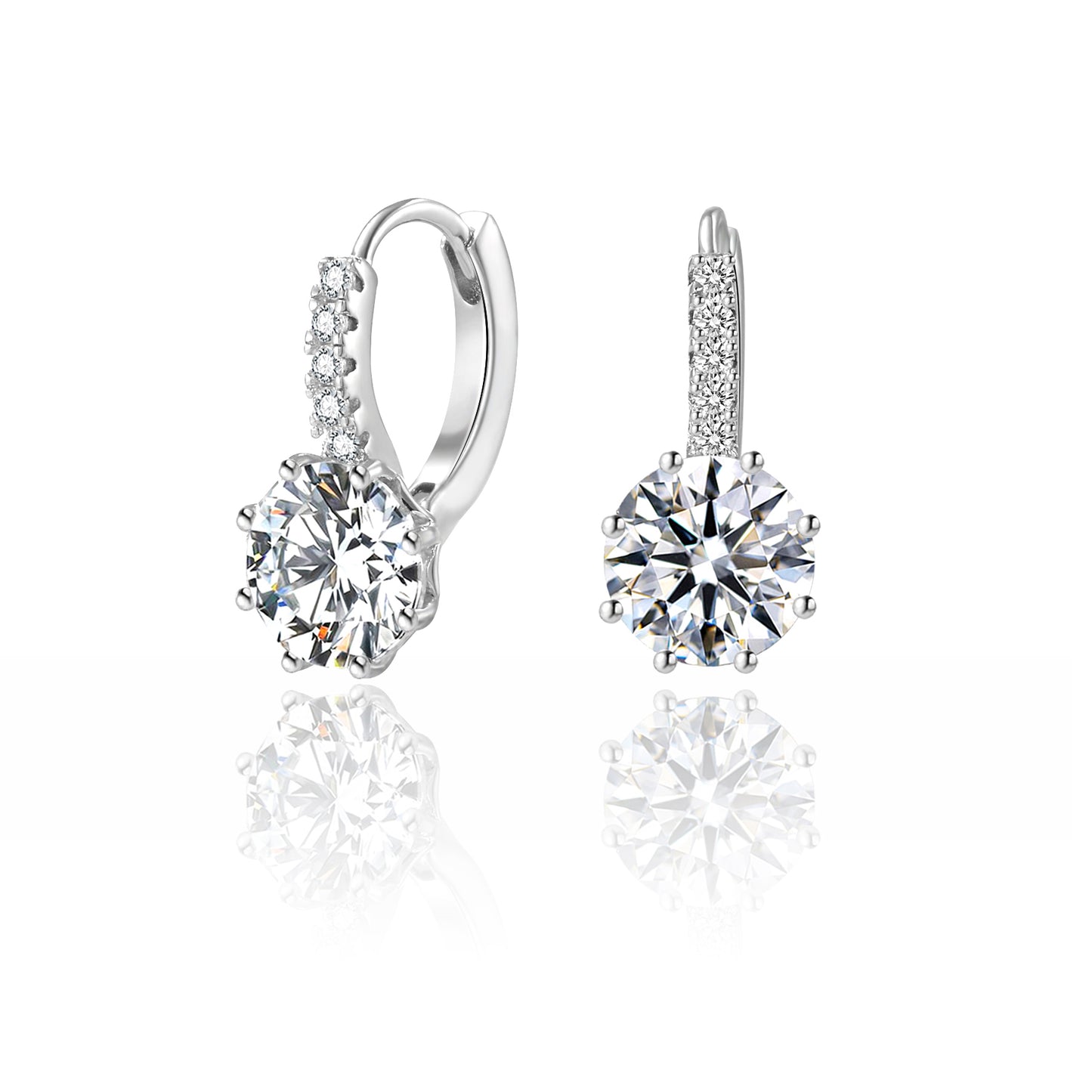 Stunna Lady 1CT 2CT Classic Hoops Moissanite Earrings