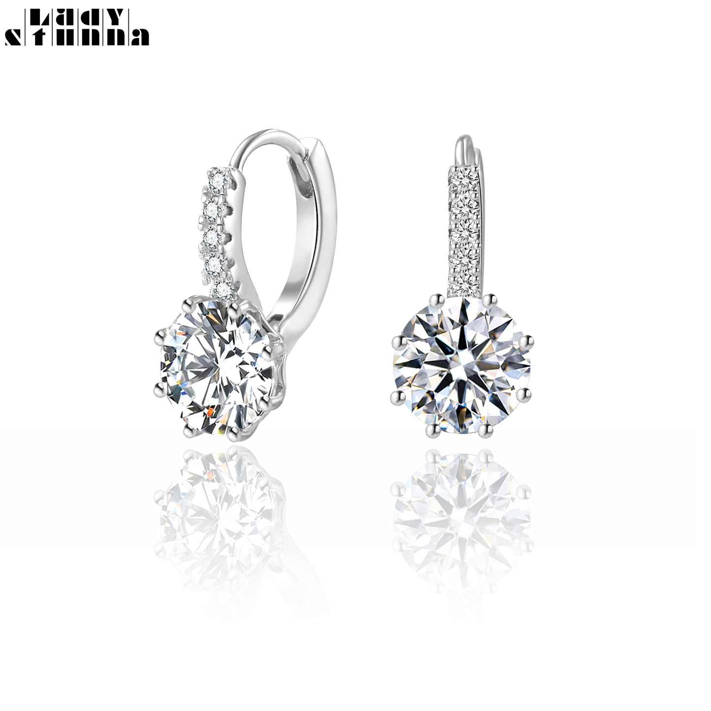 Stunna Lady 1CT 2CT Twilight Stars Hoops Moissanite Earrings