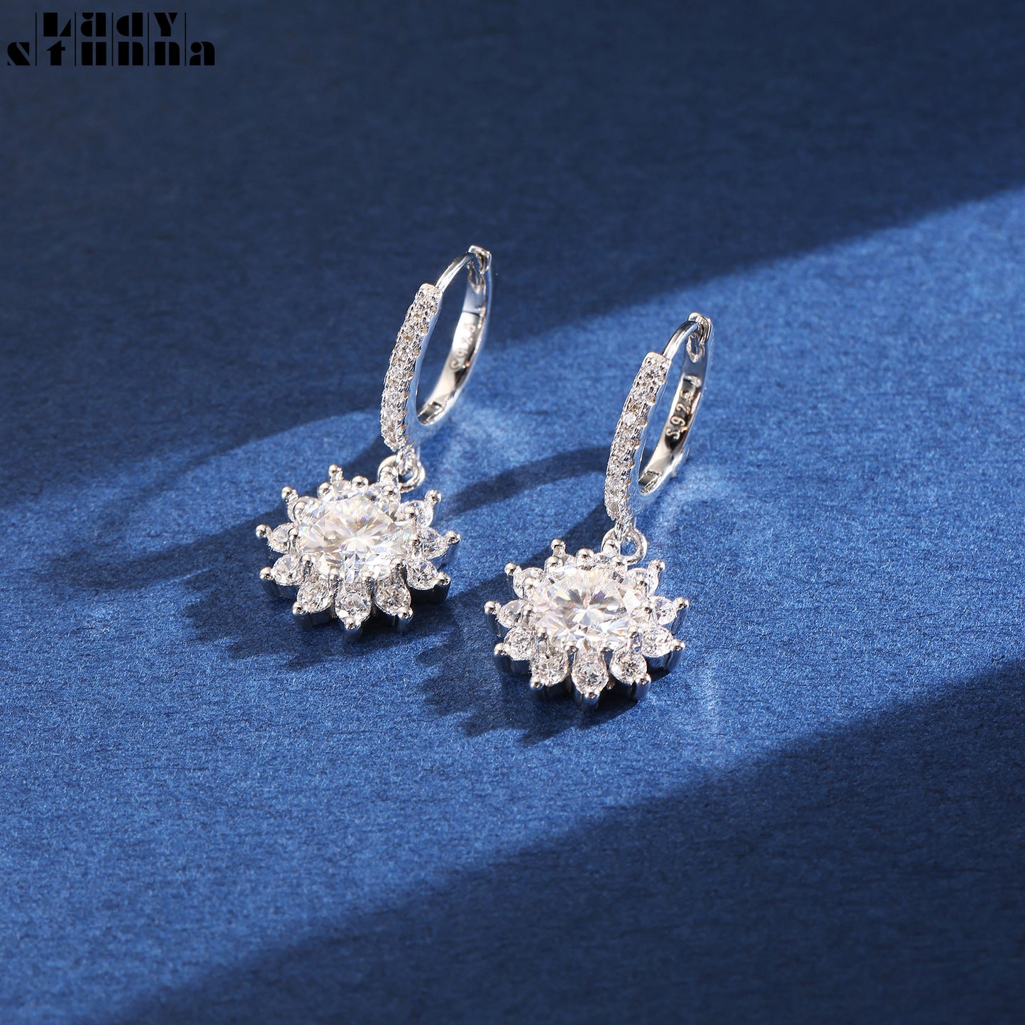 Stunna Lady 1CT 2CT Twilight Stars Hoops Moissanite Earrings