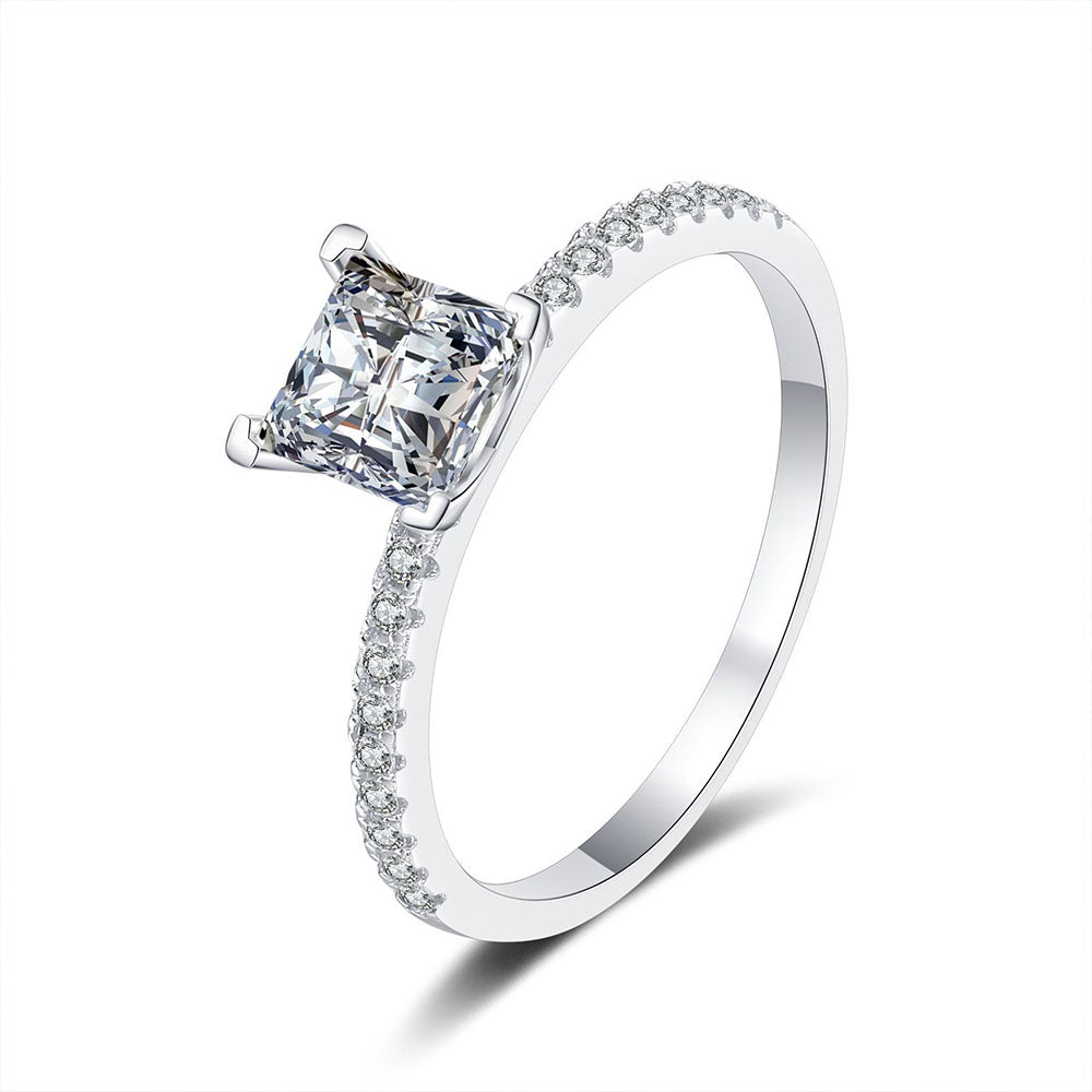 Stunna Lady 1CT 2CT Princess Cut Paved Moissanite Ring