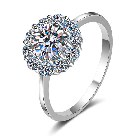 Stunna Lady 1CT Flower Halo Moissanite Ring