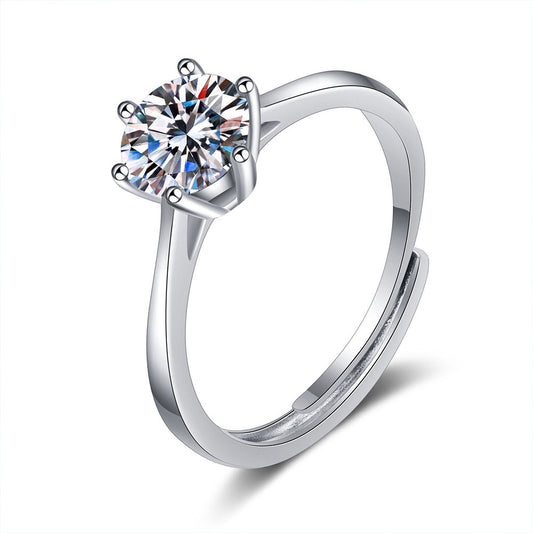 Stunna Lady 1CT 2CT Simple Solitaire Moissanite Ring