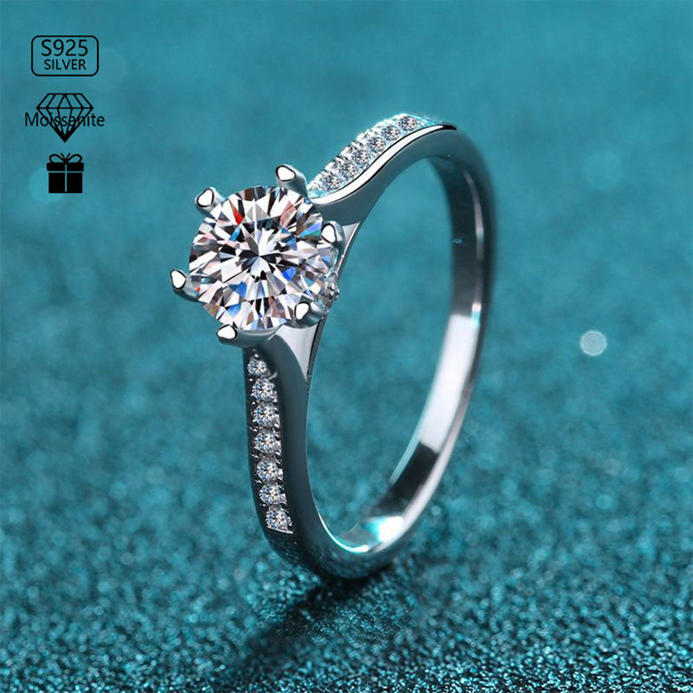 Stunna Lady Petite Shared Prong Moissanite Ring