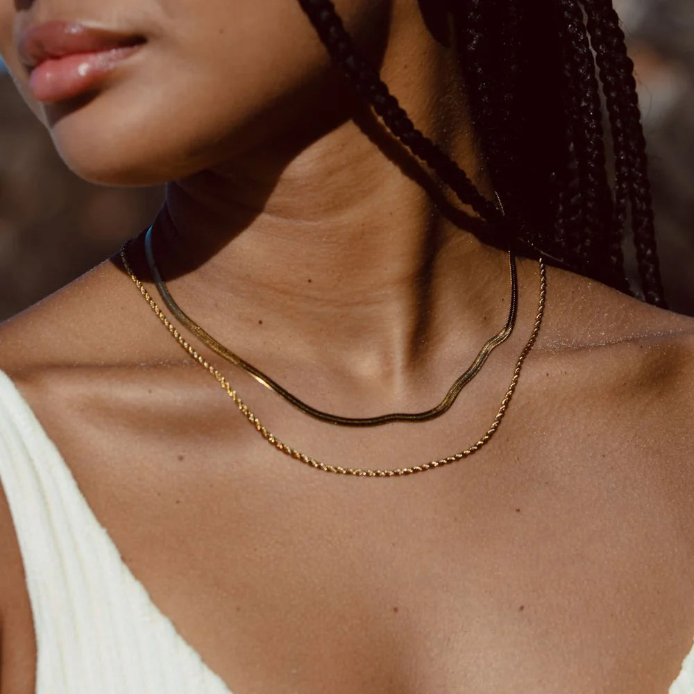 Gold Rope Chain Layered Necklace