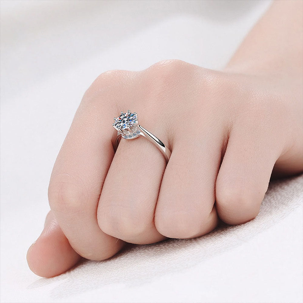 Stunna Lady 1CT Freesia 6 Prong Solitaire Moissanite Ring