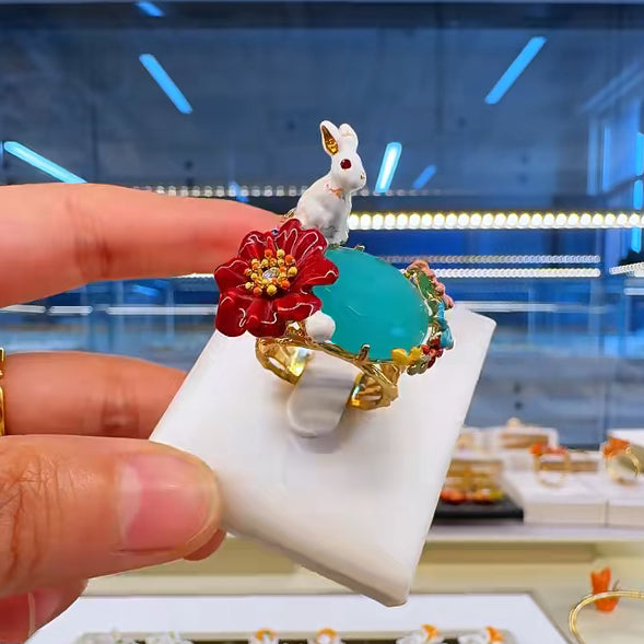 Exquisite Animal Enamel Ring