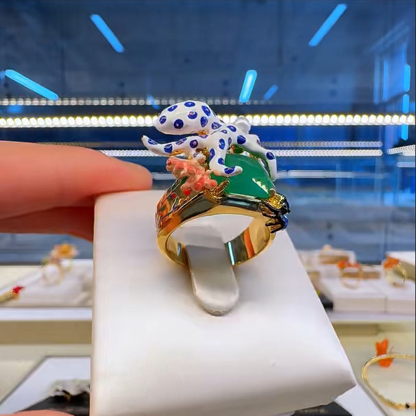 Exquisite Animal Enamel Ring