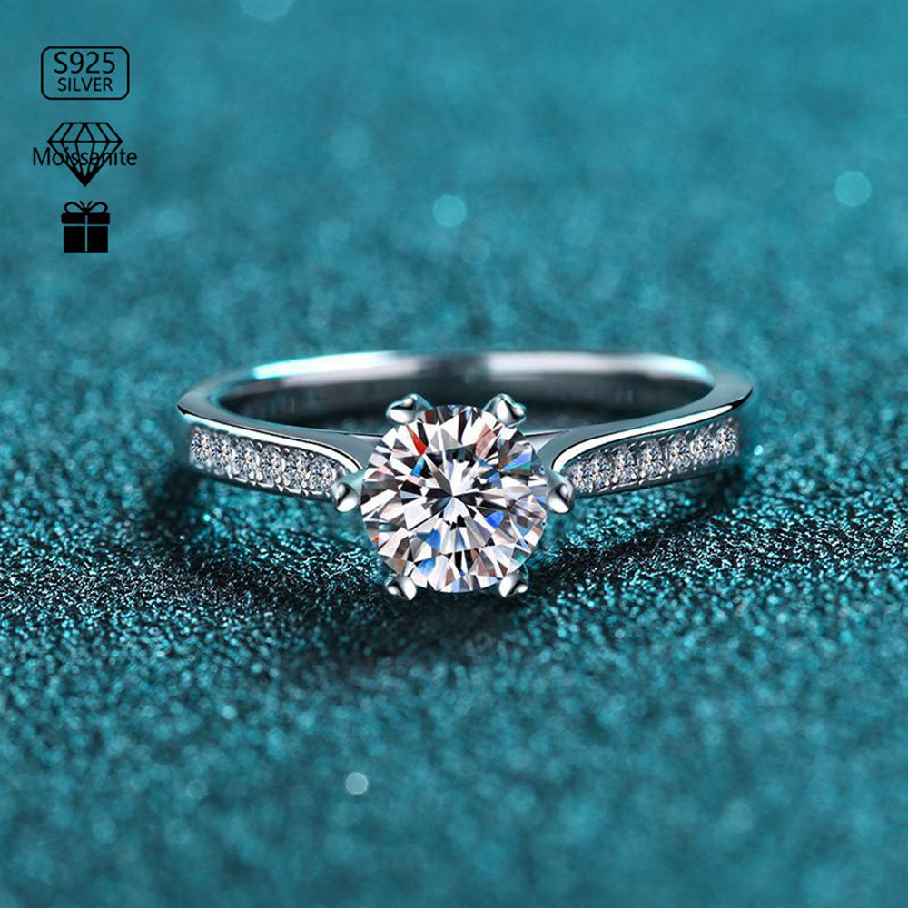 Stunna Lady Petite Shared Prong Moissanite Ring