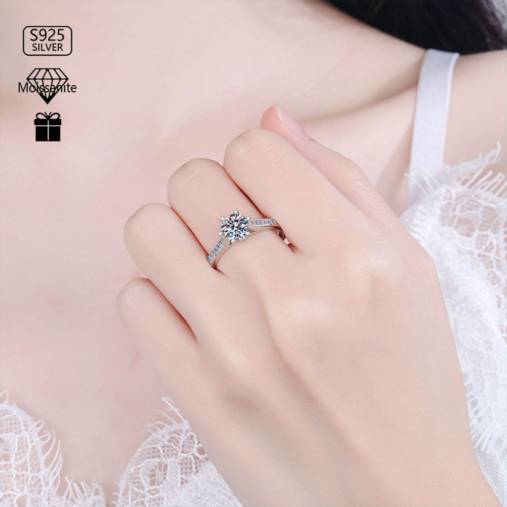 Stunna Lady Petite Shared Prong Moissanite Ring